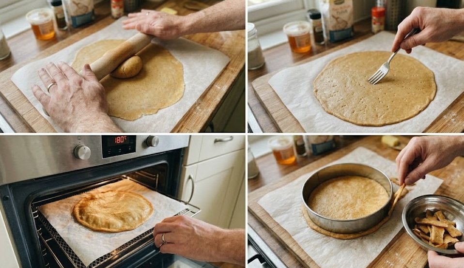 Baking thin honey cake layers on parchment paper