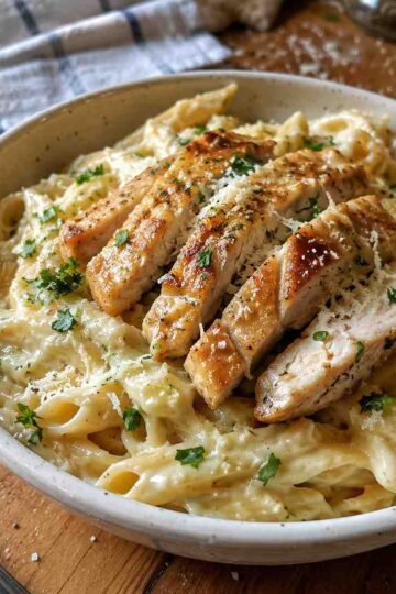 Garlic Parmesan Chicken Pasta – Creamy, Easy & Family Friendly Dinner