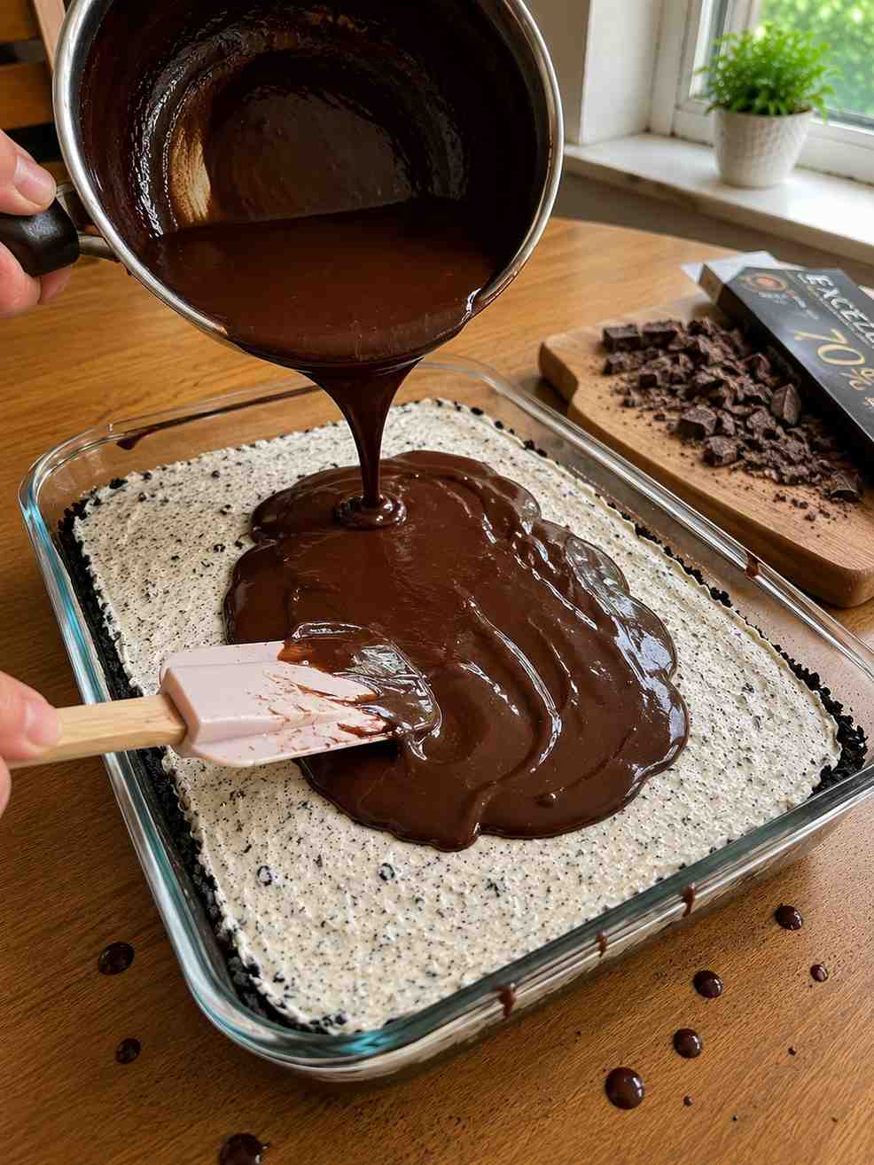 Chocolate ganache topping for Oreo Fantasy Cake