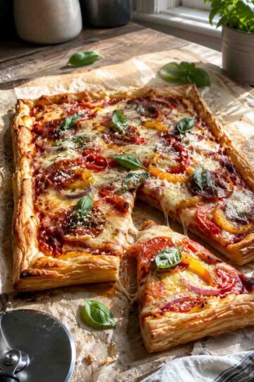 Easy Flaky Puff Pastry Pizza