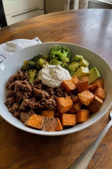 Ground Beef & Sweet Potato Bowl